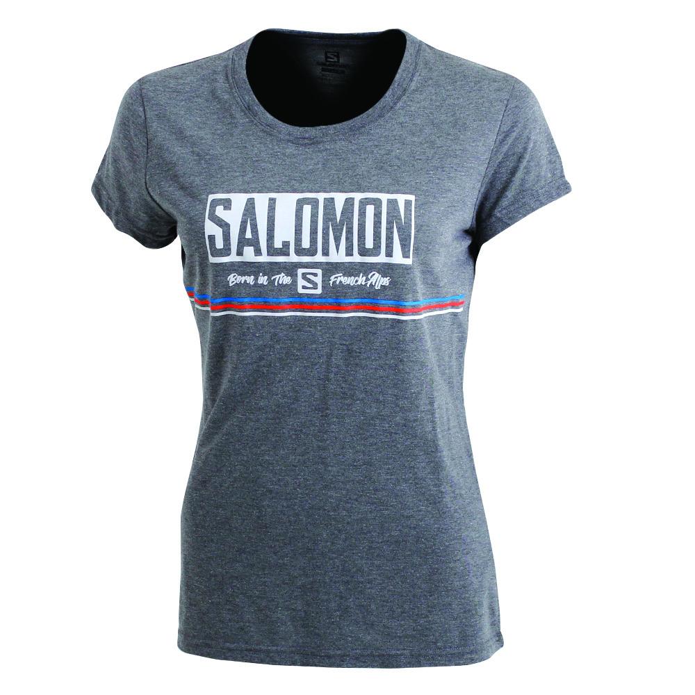 SALOMON 1947 SS W Philippines - Women's Tee Shirts - Black | 536792-NHT